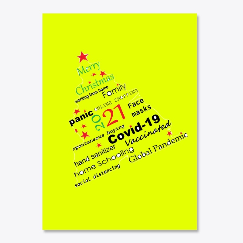 Sticker Christmas Snow Tree Cov-19 2021