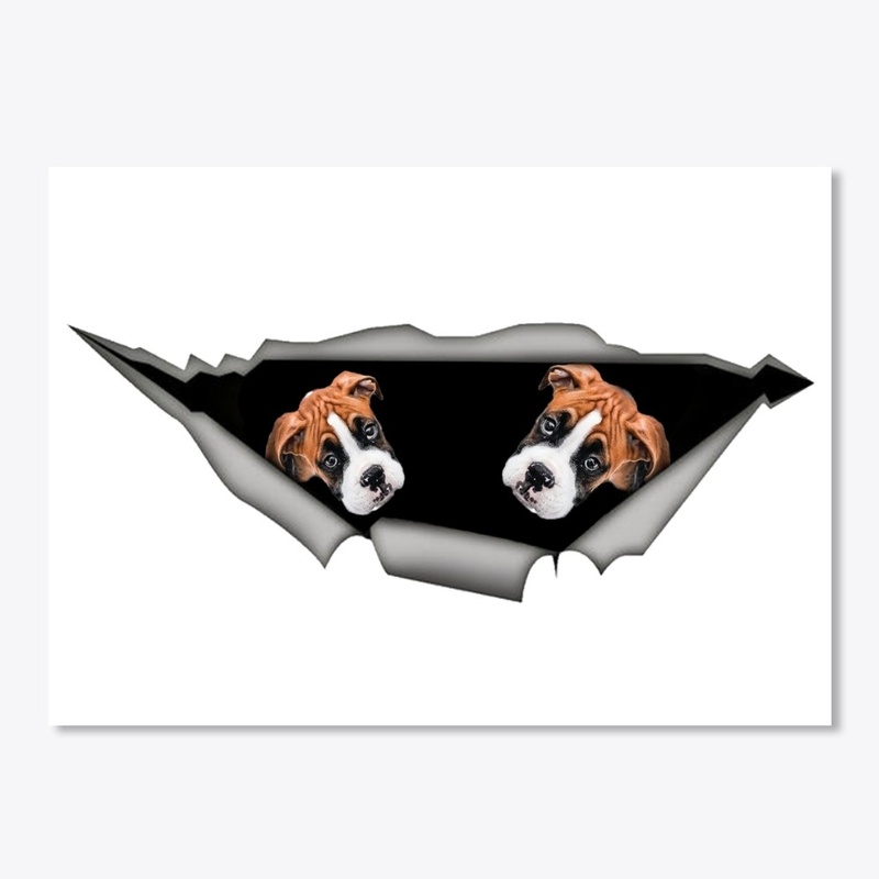 Brown boxer dog decal 