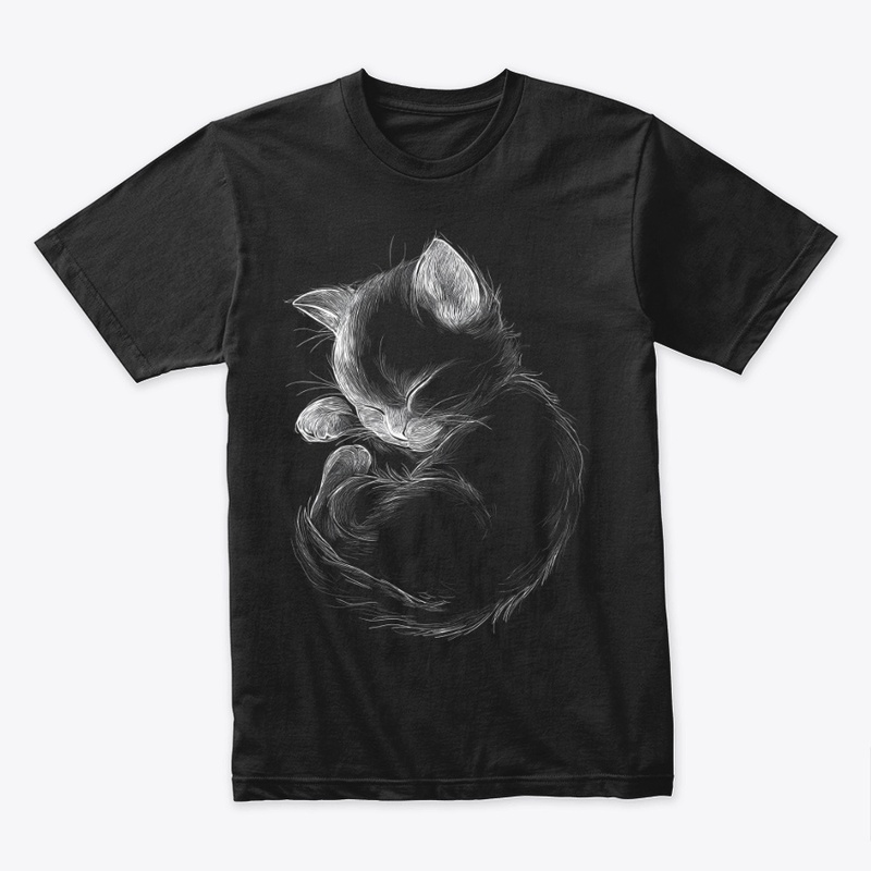 Sleeping Kitten Line Art