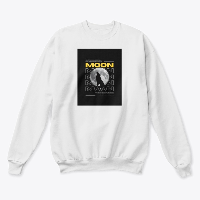 Moon Lion Graphic White Hoodie 
