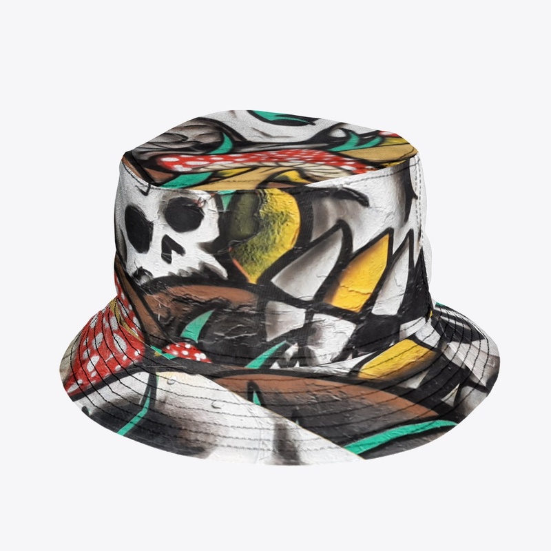 Skull head with Mushrooms