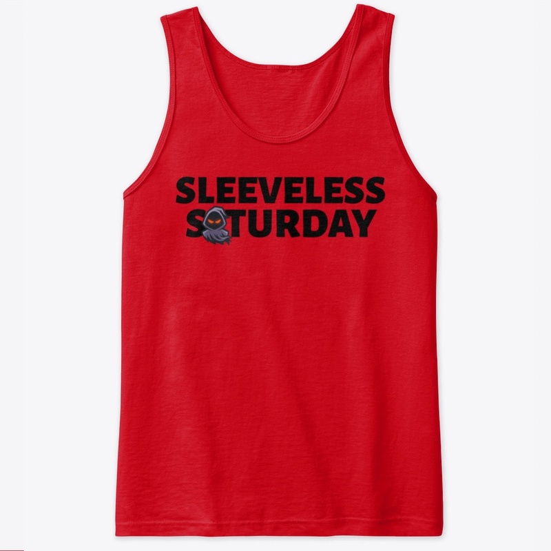 Sleeveless Saturday Black Logo Tank Tops