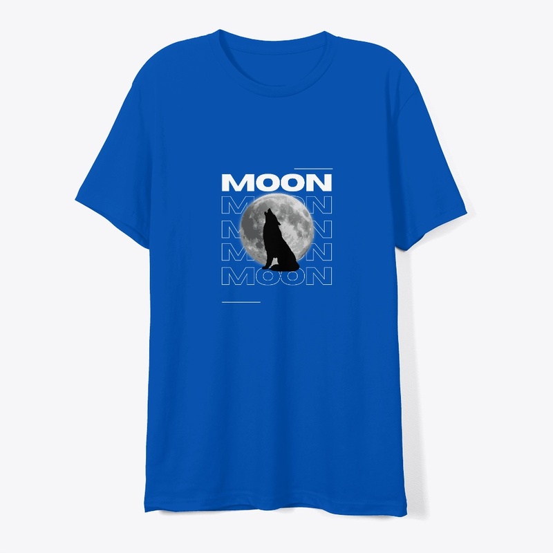 Night wolf design With moon