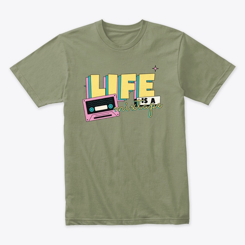 LIFE IS A MIXTAPE MIX TAPE TSHIRT FALL