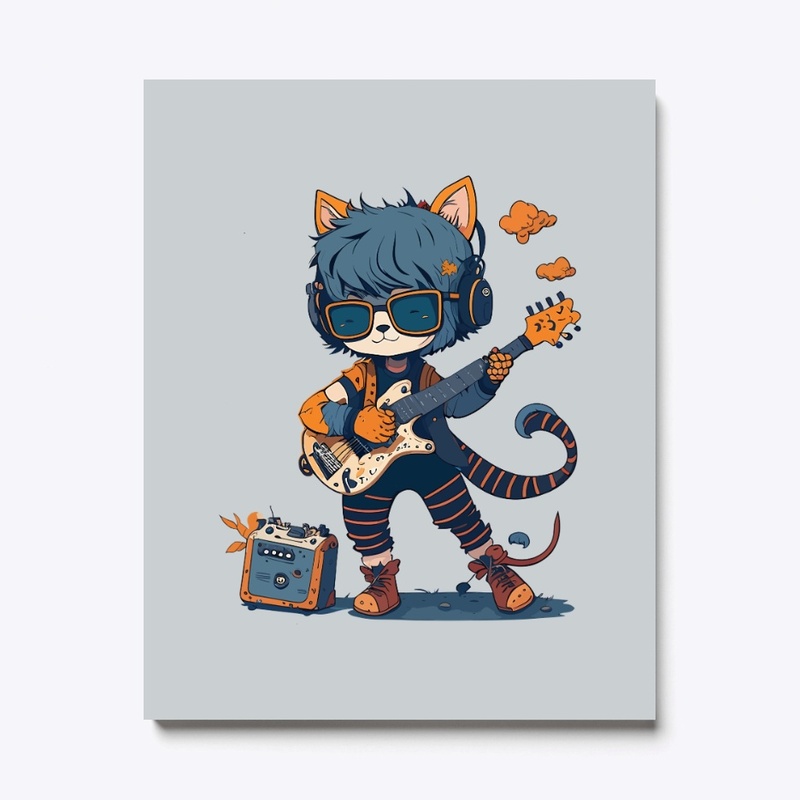cat music style t shirt design