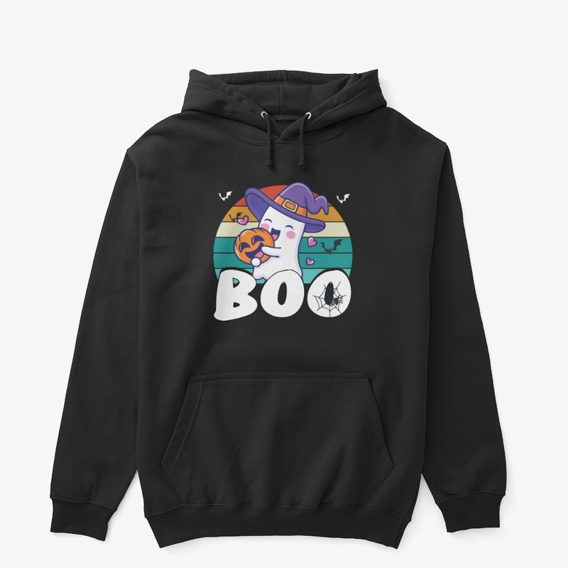 Happy Halloween  Cute Ghost Witch  Boo  