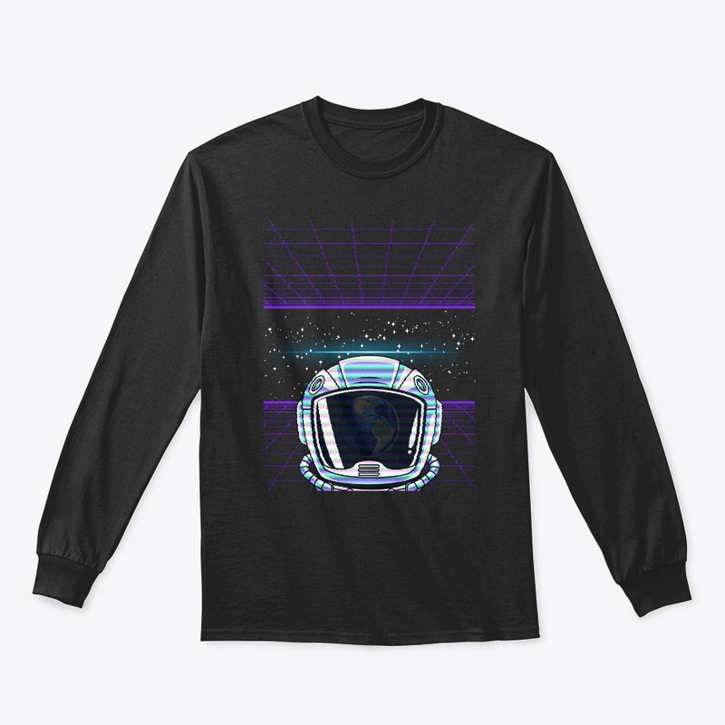 Retro Grid Goodbye World Astronaut