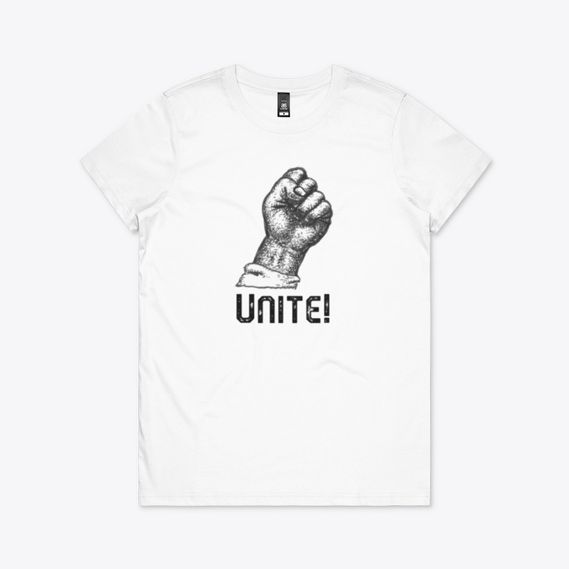 Raised Fist with the Word Unite