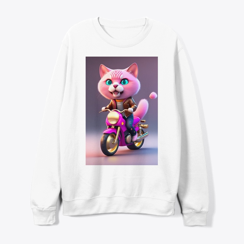 Cartoon pink Humanoid cat