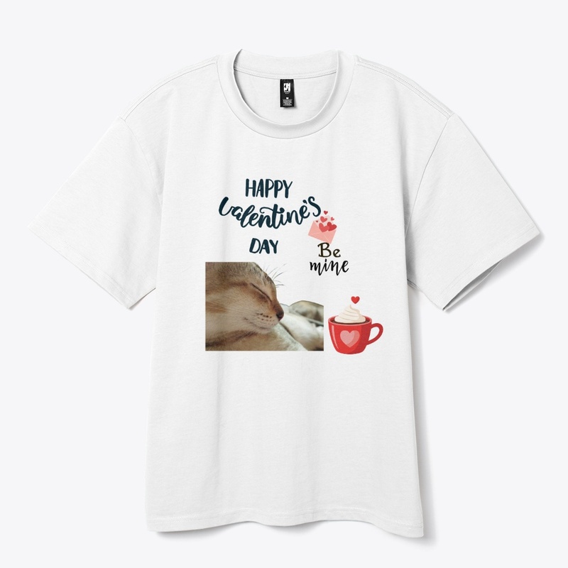 Happy Valentine's Day Sleeping Cat Art