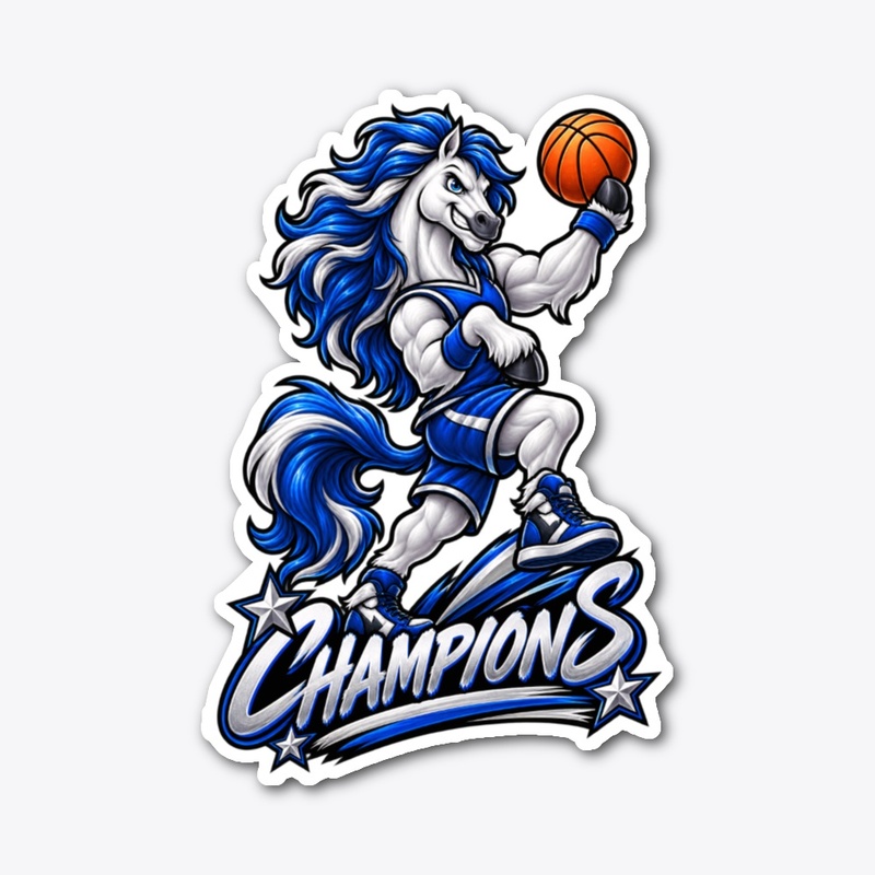 Powerful Horse Basketball Mascot 
