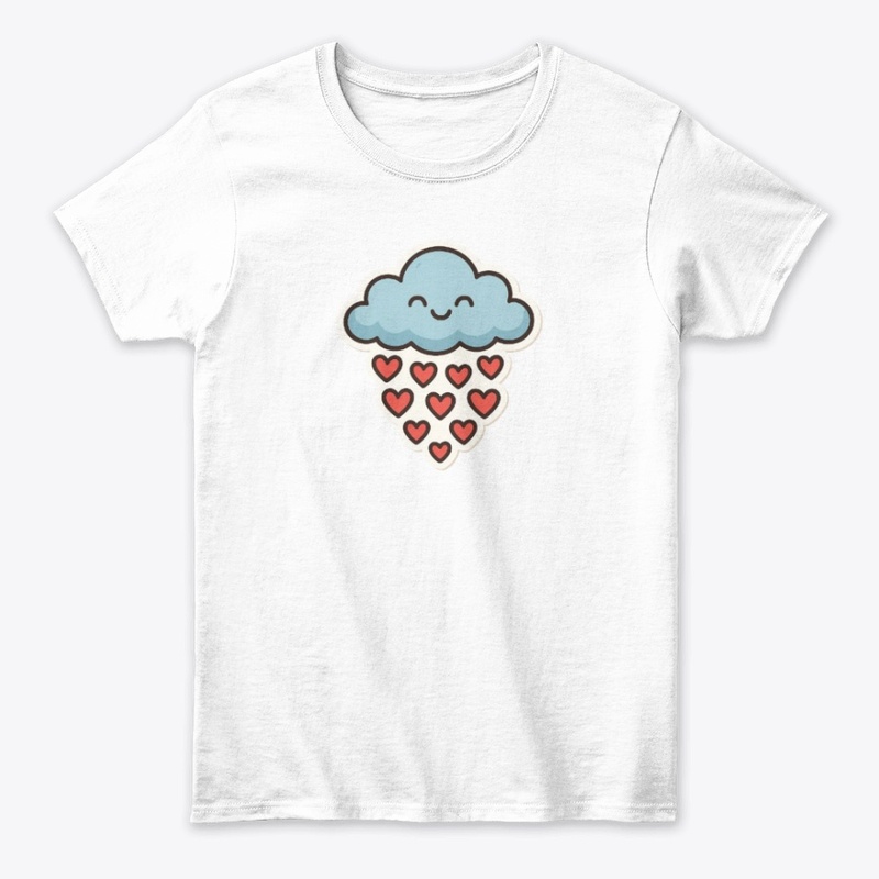 Happy Rain Cloud Showering Love Hearts