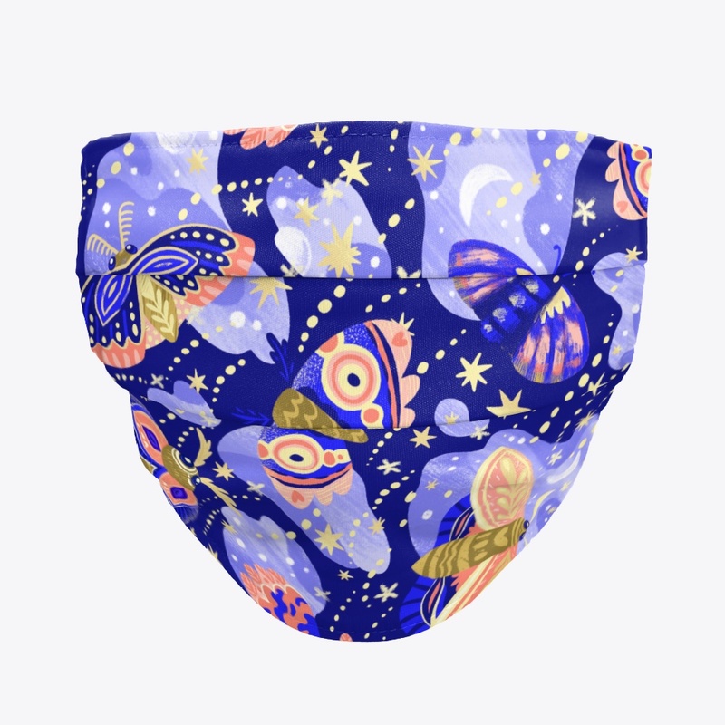 Moths in the Night Face Mask