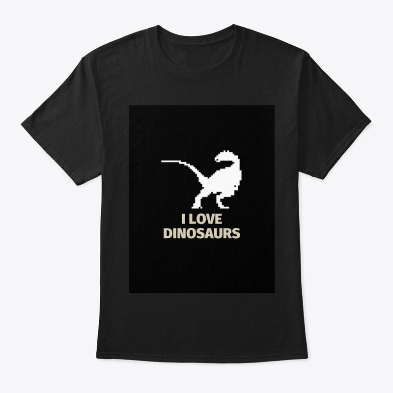 Pixel Art Dinosaur 6 Black