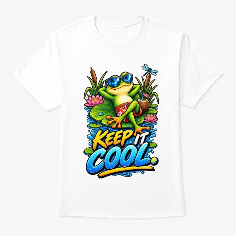 Keep It Cool Funny Frog T-Shirt Design 