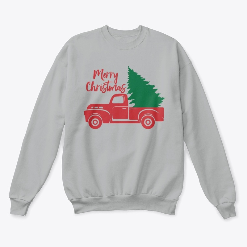 Merry Christmas Red Truck Sweat Shirt