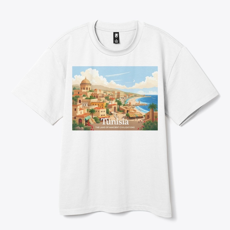 Tunisia Coastal Cityscape Art