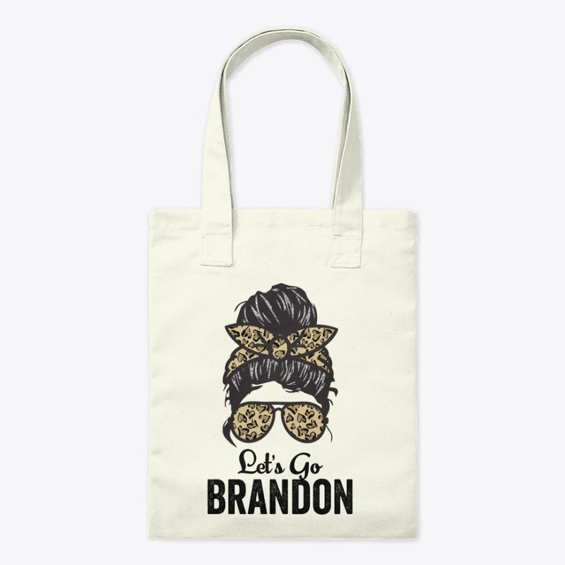 Let's Go Brandon Messy Bun Leopard 