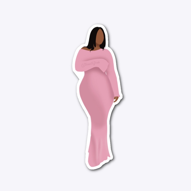 Pink Dress Woman Illustration
