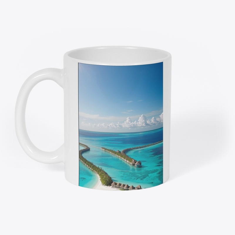 Coffee mug, w/ Maldives islands image
