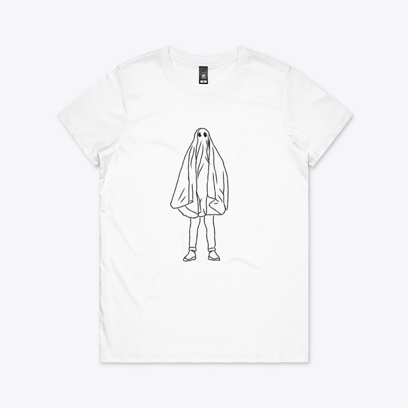 Large Icon Ghostie Black on White