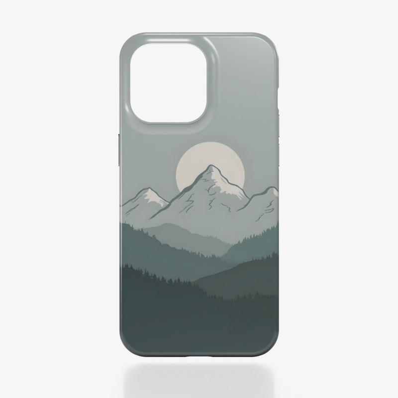  Tranquil Mountain Moonrise iPhone Case 
