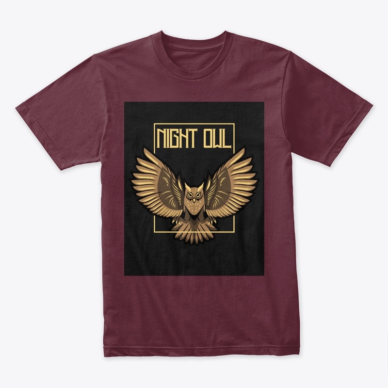 "NIGHT OWL", Graphic Design Tee.