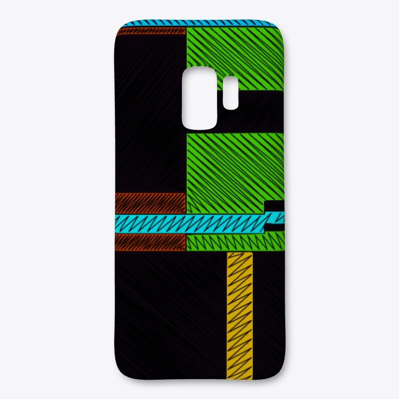 Green Yellow Abstract zig zag 