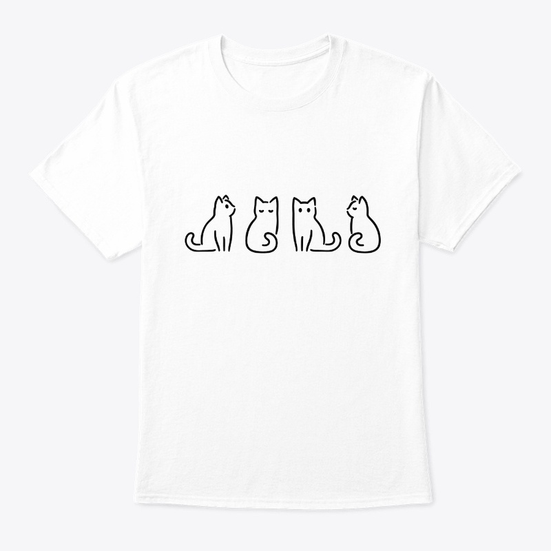 Cute Funny Cat T-Shirt Minimalist Design