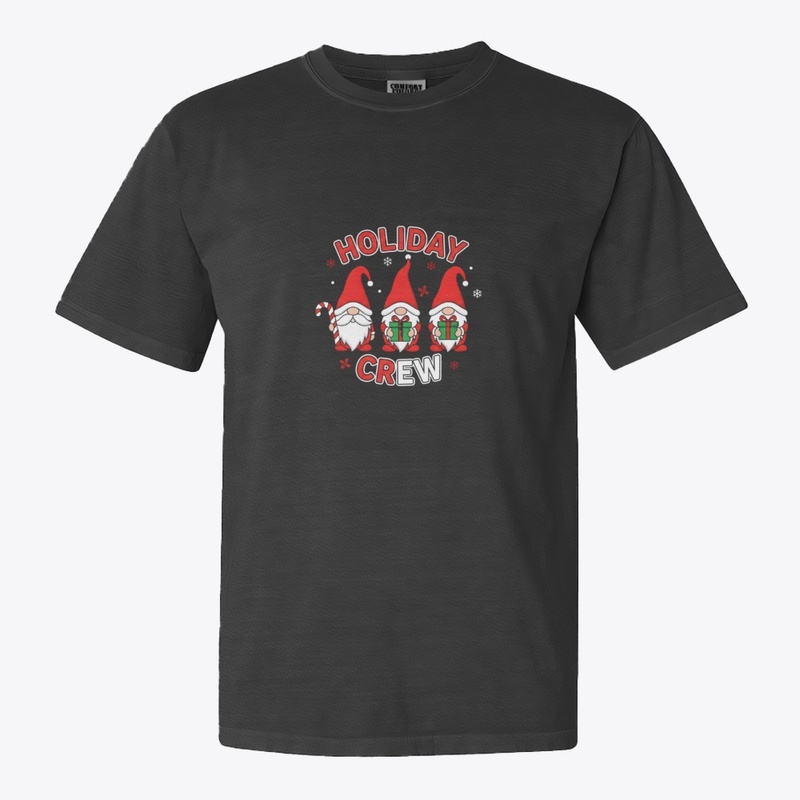 Holiday Crew Cute Gnomes Christmas Tee