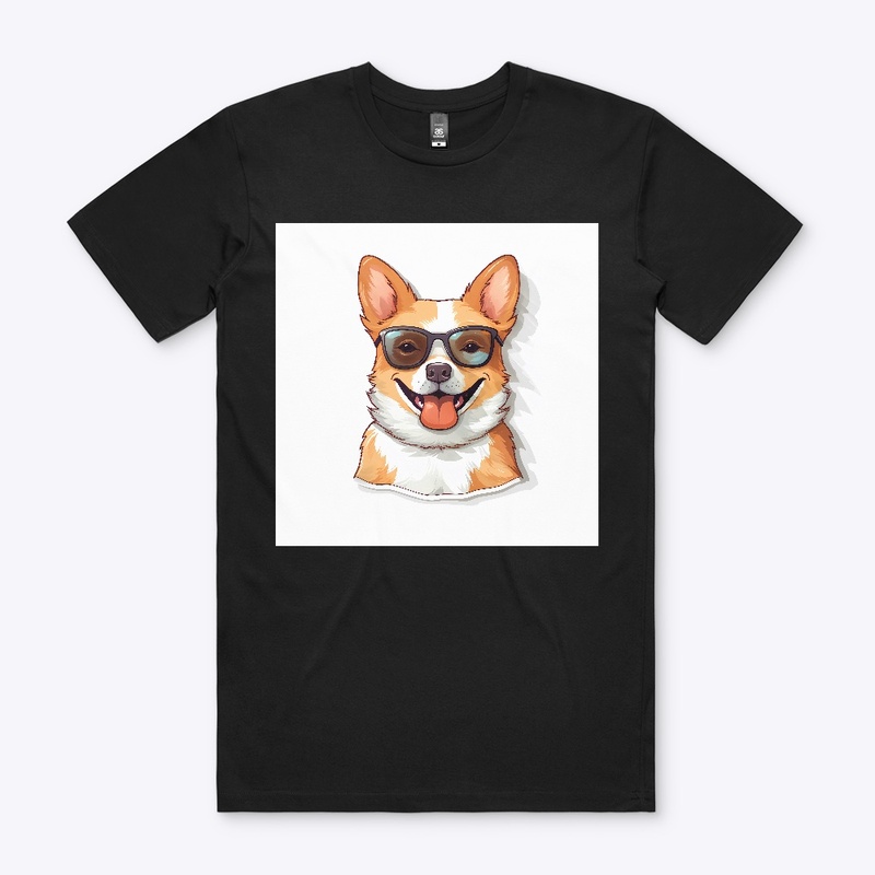 kawaii cute happy dog wearing sunglasses