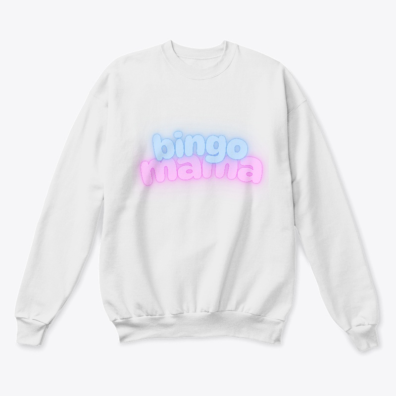Bingo Mama blue and pink letters 