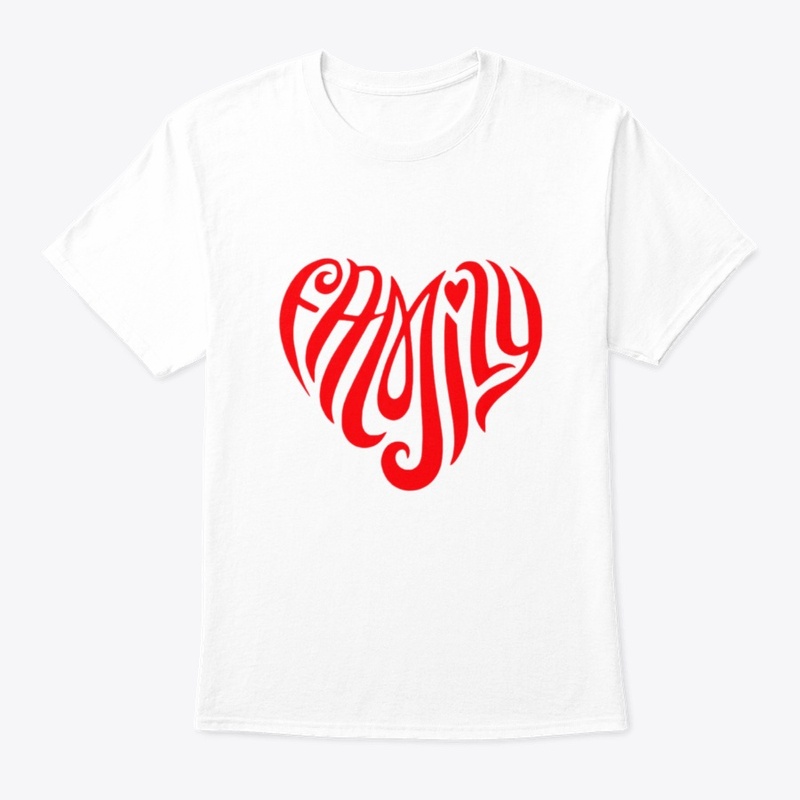 Family" Heart Artistic Design T-Shirt .