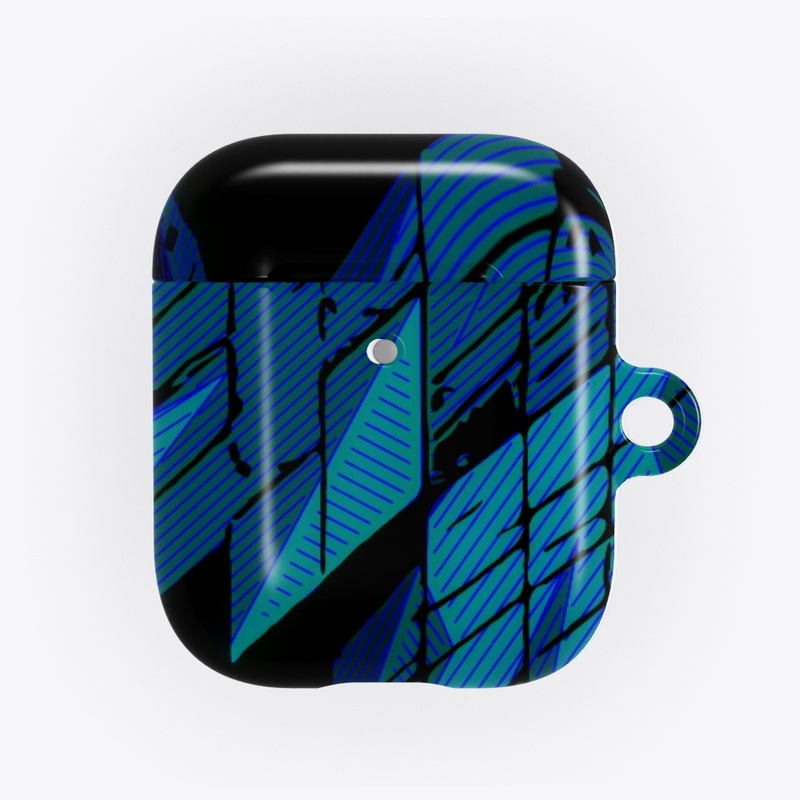 Turquoise Black Striped Pattern  