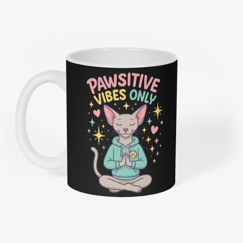 Pawsitive Vibes Only Sphynx Cat Tee