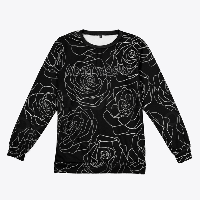 Aditya2546 Black Rose Logo Sweatshirt