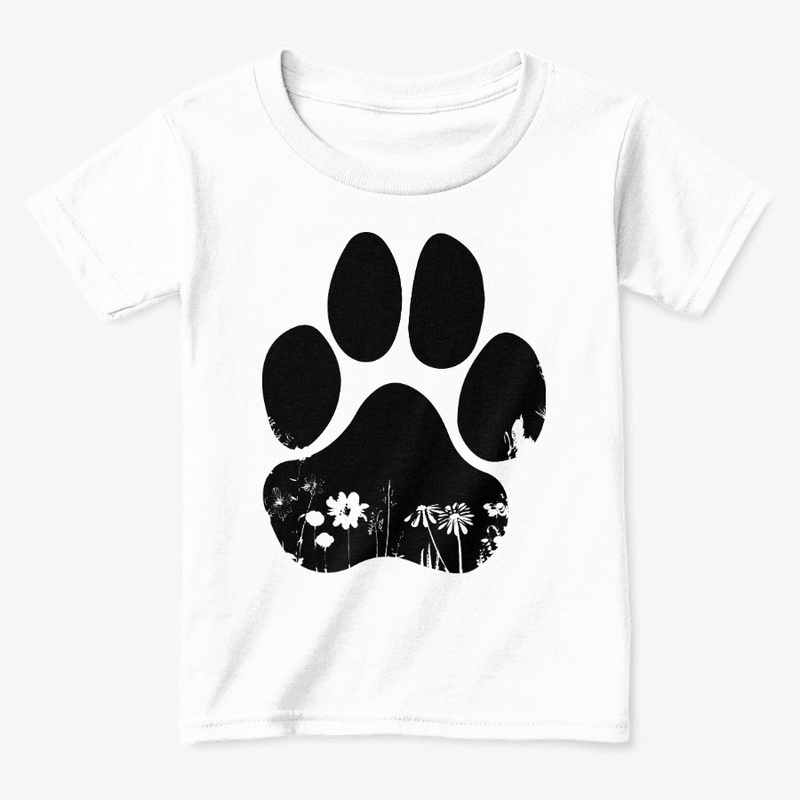 flower pet paw, puppy shirt