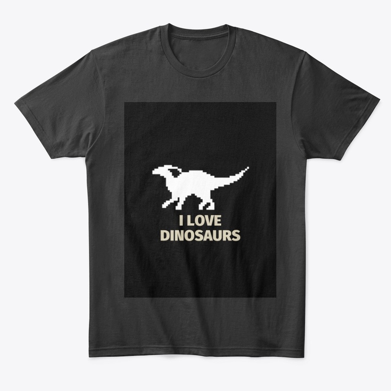 Pixel Art Dinosaur 8 Black