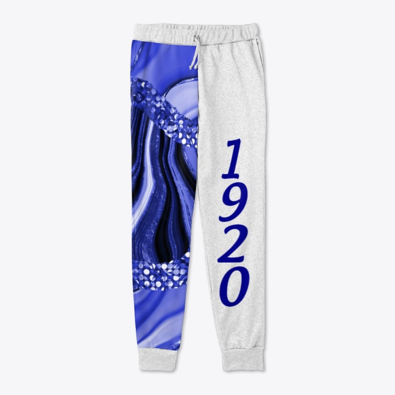 Blue and White Sparkly Soror 