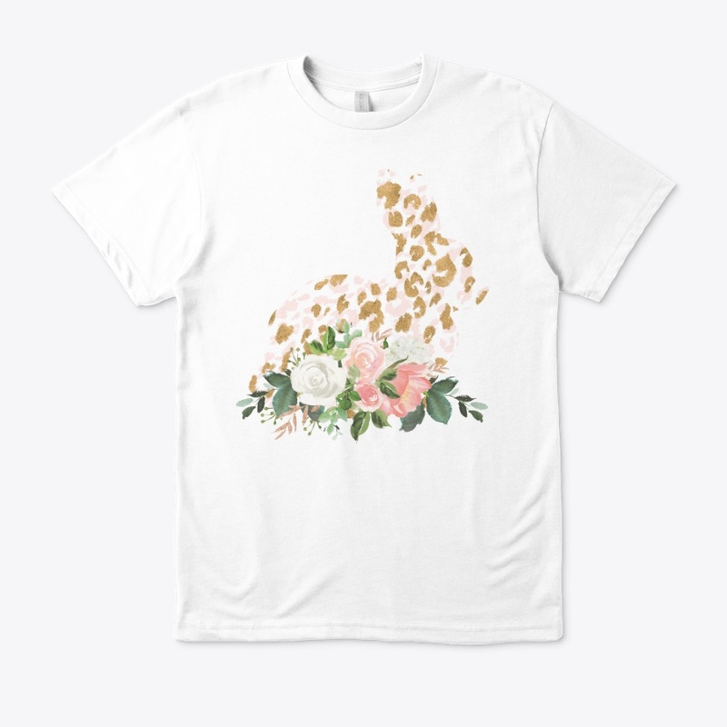 Leopard Print Bunny with Spring Flowers