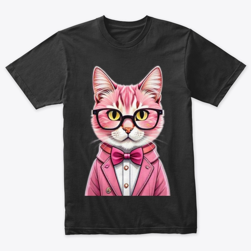 Glasses & Grins: Pink Cat Tee
