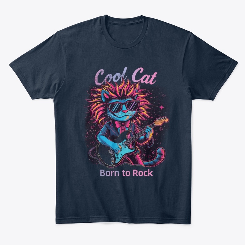 Cool Cat Rockstar Tee – Funny Cartoon
