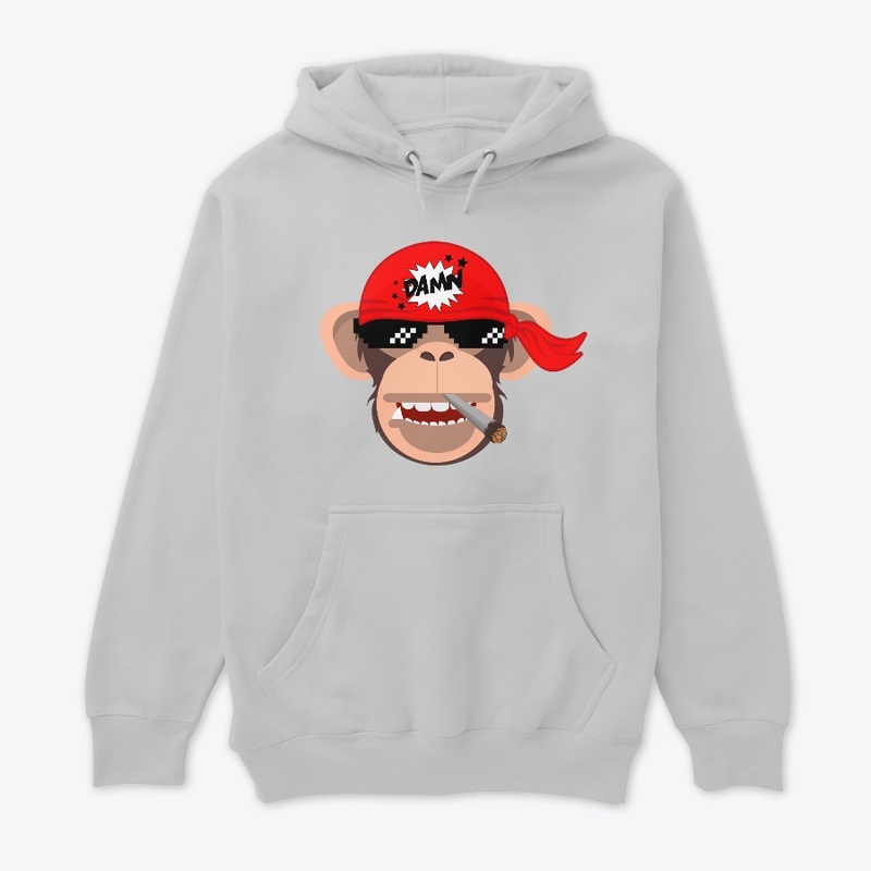  monkey wearing glasses, bandana.smoking