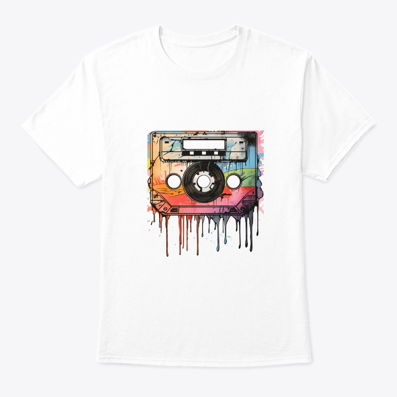 Retro Cassette Color Splash Tee