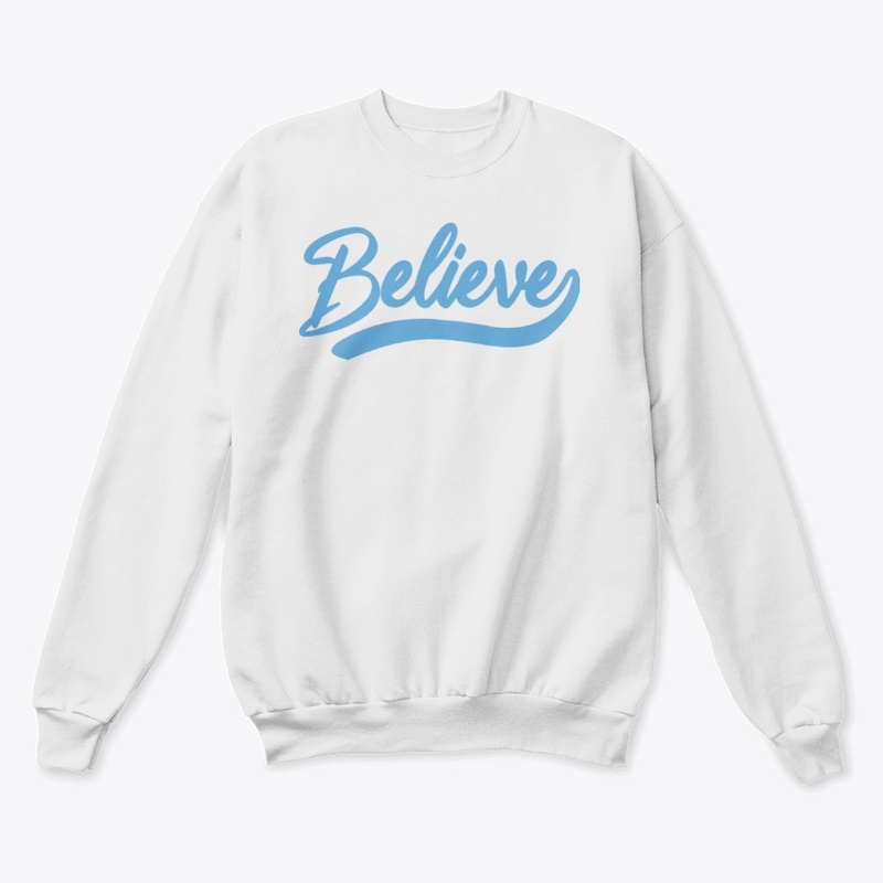 Carolina Blue Believe Script Sweatshirt
