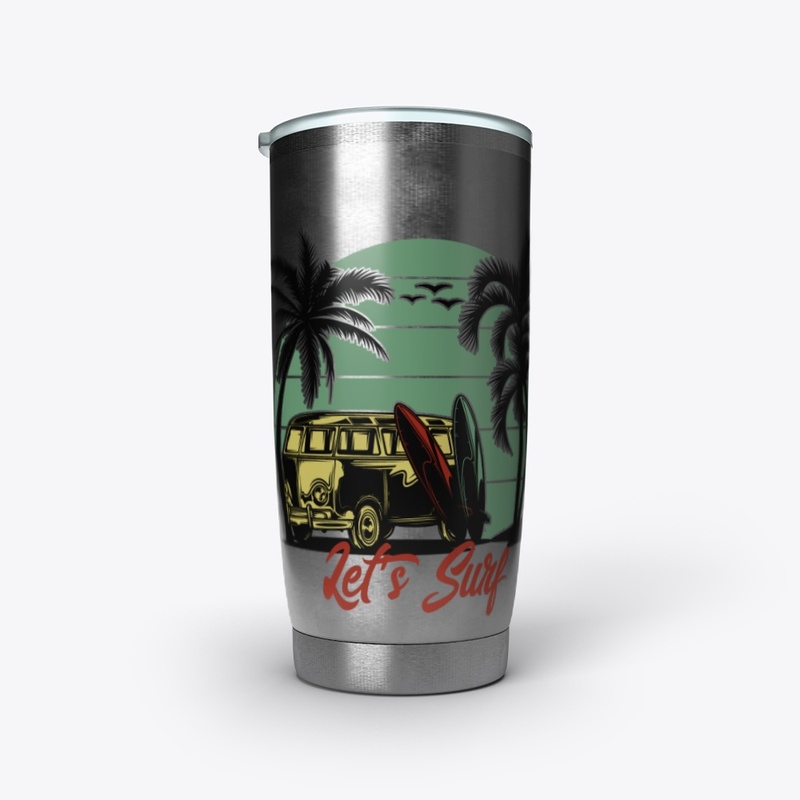Let's surf home bottle glass cups