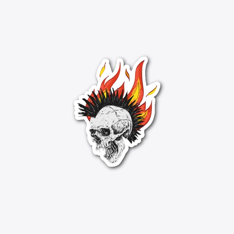 Gothic Skull with Flame Illustration tee