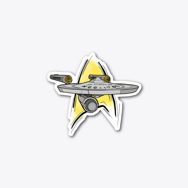 TREK FAN ART ENTERPRISE DIE CUT STICKER.