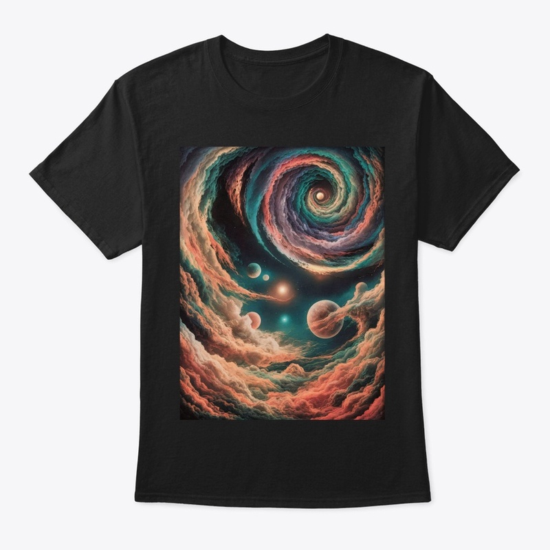 Colorful space printed tee shirt 