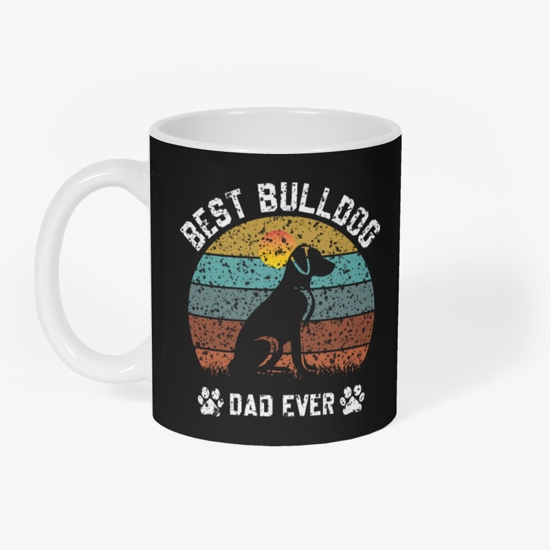 Bulldog Dad Ever Vintage T-Shirt Design